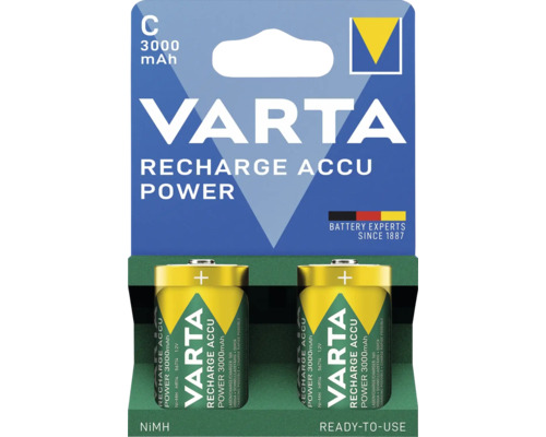Varta Recharge Accu Power C Batterie, 3000 mAh, Zweierpackung