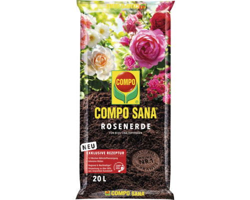 Compo Sana Rosenerde Sack mit 20 Liter Inhalt.