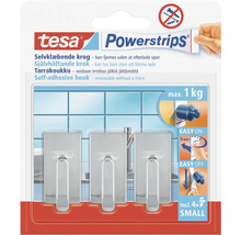 Tesa Powerstrips Haken, selbstklebend, spurlos entfernbar, maximale Tragkraft ein Kilogramm