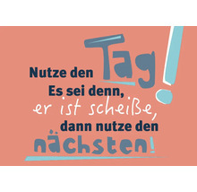 Motiv mit Spruch: Nutze den Tag! Es sei denn, er ist scheiße, dann nutze den nächsten!