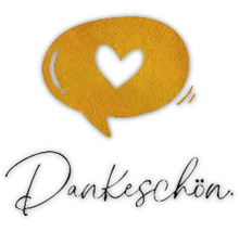 Sprechblase mit Herzsymbol und dem Schriftzug Dankeschön