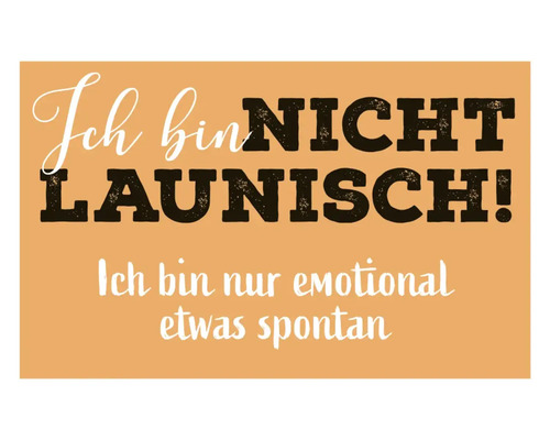 Dekomagnet Ich bin nicht launisch! Ich bin nur emotional etwas spontan 8,5x5,5 cm Poster mit dem Spruch: Ich bin nicht launisch! Ich bin nur emotional etwas spontan.