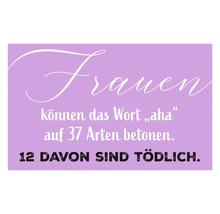 Dekomagnet Das Wort aha auf 37 Arten von Frauen 8,5x5,5 cm