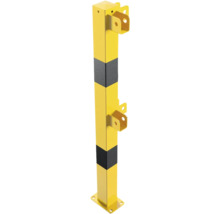 Endpfosten/Standpfosten für Ober- & Knieholm abnehmbar Stahlrohr 70 mm x 70 mm zum Aufdübeln schwarz-gelb H = 1000 mm