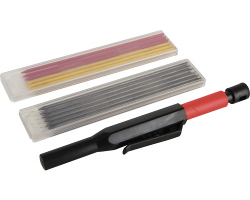 Minenhalter mit Minen in Kunststoffboxen