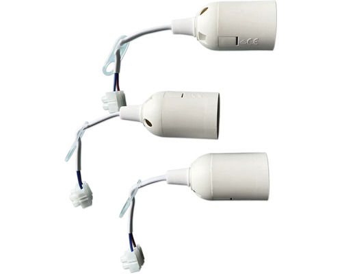 Renovier-Fassungen-Set Lampenfassung weiß 3 Stück Drei Lampenfassungen mit Kabel und Stecker