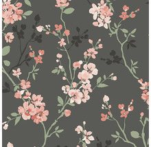 Tapete mit Blumenmuster auf dunklem Hintergrund