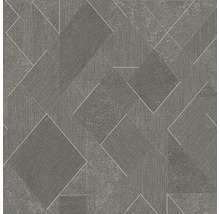 Tapete mit geometrischem Muster aus Quadraten und Dreiecken.