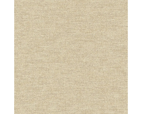 Nahaufnahme einer beigen Textiltapete mit feiner Struktur