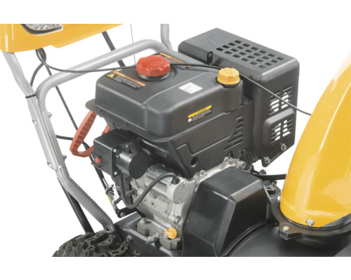 Detailansicht des Motors einer Schneefräse