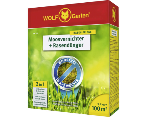 Moosvernichter + Rasendünger WOLF-Garten, 3,5 kg / 100 m² Reg.Nr. 3608-908