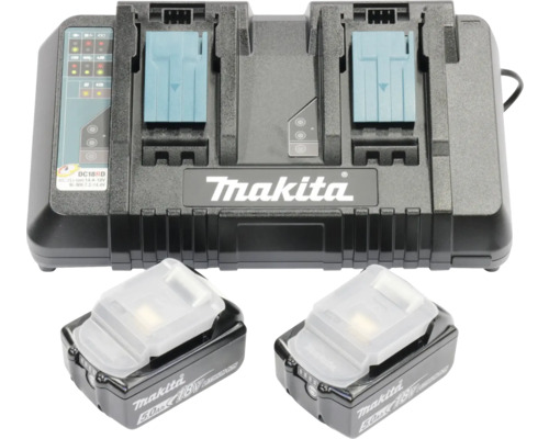Makita Doppelladegerät mit zwei 18 Volt Akkus