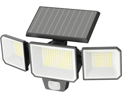 Solarleuchte mit drei LED Strahlern und Bewegungsmelder
