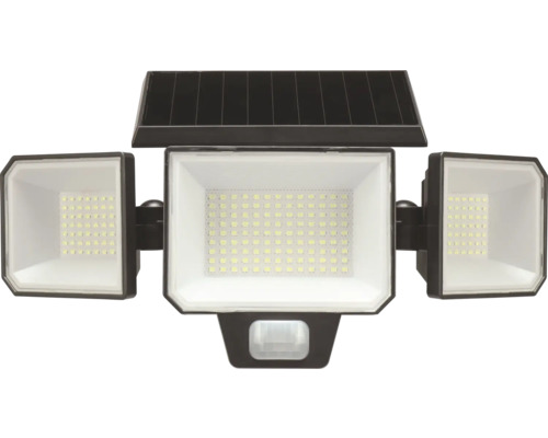 Solarstrahler mit drei Leuchten und Bewegungsmelder
