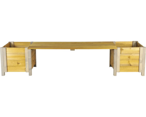 Holztisch mit zwei Pflanzkästen