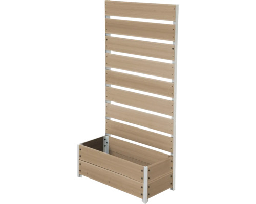 Pflanzkasten Blumenkasten mit Rankgitter Verbundwerkstoff 72 x 33 x 150,5 cm teak Hochbeet aus Holz mit Rankgitter