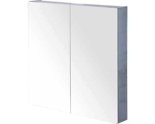 Spiegelschrank Sanox 70 x 13 x 65 cm beton anthrazit 2-türig