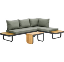 Gartenlounge-Set mit Polstern und Tisch
