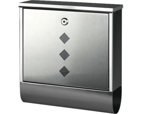 Briefkasten aus Edelstahl mit Schloss und Sichtfenstern