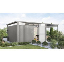 Gartenhaus Karibu Nosten 4 inkl. Anbaudach 2,25 m 614,5 x 355 cm graualuminium