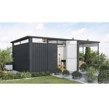 Gartenhaus Karibu Nosten 4 inkl. Anbaudach 2,25 m 614,5 x 355 cm anthrazit