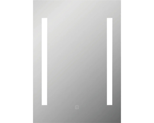 form&style LED-Spiegel DIGUE 50 x 70 cm IP 44 Rechteckiger Spiegel mit vertikalen Lichtstreifen und Touchsensor