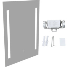 Rechteckiger Spiegel mit LED Beleuchtung und Montagezubehör