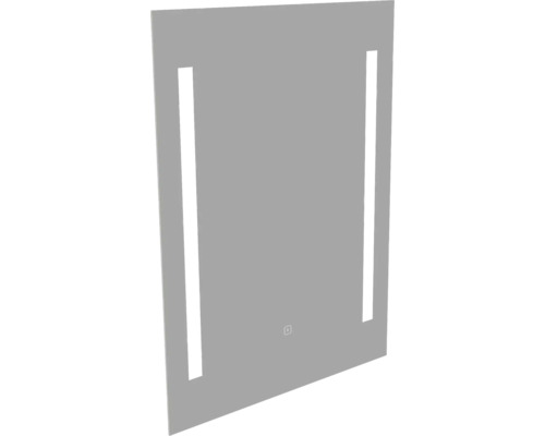 Rechteckiger Spiegel mit seitlicher Beleuchtung