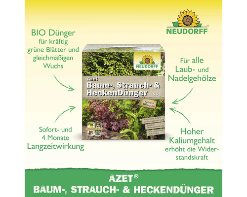 Azet Baum Strauch und Heckendünger, 5 kg Packung