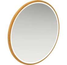 Ovaler Spiegel mit Holzrahmen