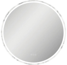 Runder Spiegel mit Marmorrahmen und LED-Beleuchtung