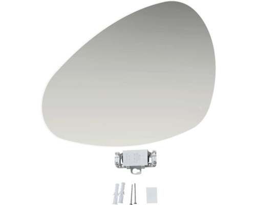 Ei-förmiger Spiegel mit Befestigungsmaterial
