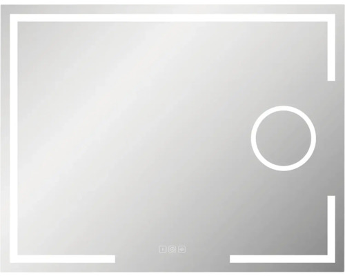 Rechteckiger Spiegel mit LED Rahmen und Touch-Sensor