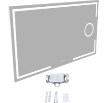Rechteckiger Spiegel mit LED-Beleuchtung und Montagematerial