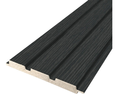 Dunkelgraue Nut- und Federverbindung für Wand- und Deckenverkleidung