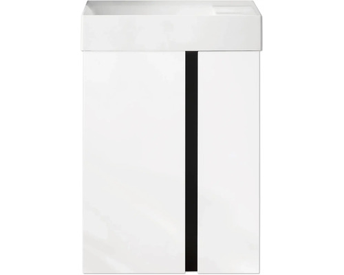 Waschbeckenunterschrank mit zwei Türen und einer Griffleiste