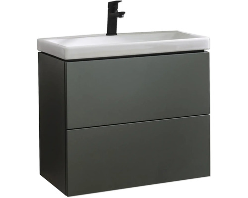 Waschtischunterschrank mit zwei Schubladen und Aufsatzwaschbecken