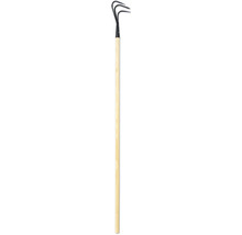 Dreizack-Gartenhacke mit Holzstiel