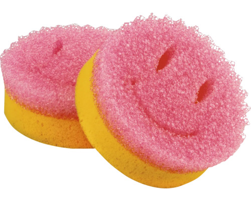 Reinigungsschwamm Funny Sponges 2 Stück Zwei Spülschwämme mit Smiley-Gesicht