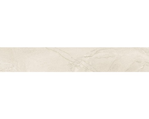 Sockel Sicilia 10 x 60 x 0,9 cm Avorio poliert beige Fliesenmuster mit Marmoroptik