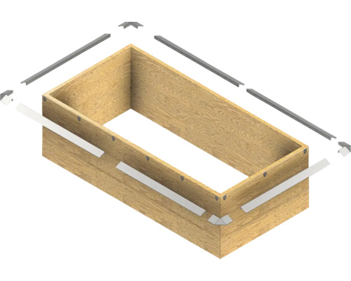 Hochbeet aus Holz mit Eckverbindern und Kantenschutz