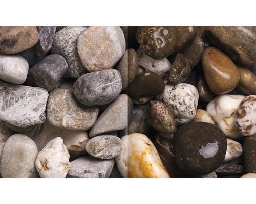 Nahaufnahme von Natursteinen für den Gartenbereich