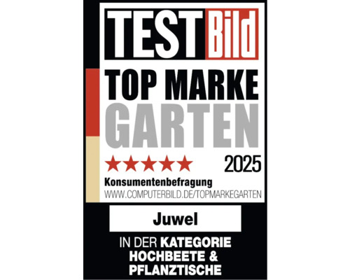 Test Bild Top Marke Garten 2025 Auszeichnung für Juwel Hochbeete und Pflanztische