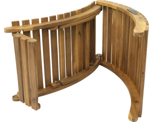 Hölzerner Pool-Tritt mit halbrunder Form