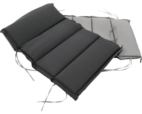 Zwei Gartenbankauflagen mit Befestigungsbändern