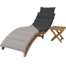 Gartenliege mit Auflage und kleinem Beistelltisch