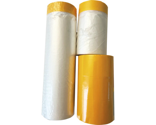 Drei Rollen Malerkreppband und Abdeckfolie