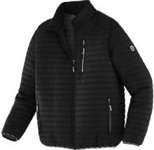 Schwarze Steppjacke mit Reißverschluss und Taschen