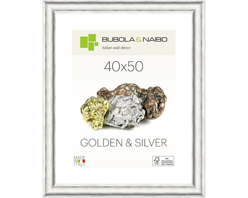 Bilderrahmen Holz Silver silber 40x50 cm