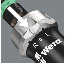 Detailaufnahme eines Wera Schraubendrehers mit Umschalthebel und Richtungsanzeige